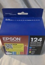 Epson T124 Standard Yield B/C/Y/M Cartridge 4 Pack New Exp 2028 picture