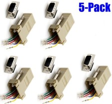 5 Pack DB9 Male to RJ12/RJ11 Female Modular 6P6C Adapter Converter Phone picture