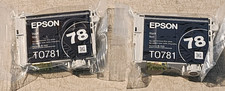 Epson TO781 78 Black Ink Cartridge Set Of 2 Genuine New Sealed Bag picture