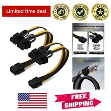 2-Pack CPU to Dual PCIe 8 Pin Splitter Cable - 9-inch GPU Power Solution picture
