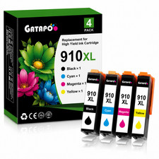 4PACK 910XL Ink Combo W/Chip for OfficeJet Pro 8010 8015 8020 8022 8025 8028 picture