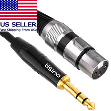 tisino XLR Female to 1/4 Inch (6.35mm) TRS Jack Lead Balanced 3.3 feet, Black picture