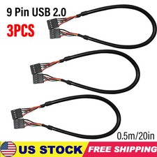 3X USB 2.0 Internal Motherboard Header Cable USB 9pin Female to Female 20in USA picture