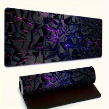 Futuristic Tech E-Sports Mouse& Keyboard Pad, Premium Micro-Woven Fabric, Stit picture