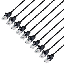 Cat6 U/UTP Slim Network Patch Cable, 7 ft., Black, 10-Pack picture