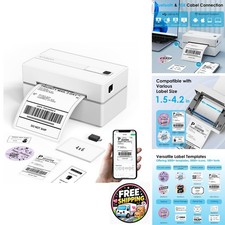 KNAON Bluetooth Thermal Printer 4x6 White Shopify USPS Compatible iPhone picture