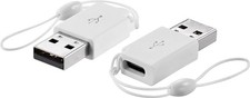 Best Buy essentials- Female USB-C to Male USB Adapter (2-Pack) - White picture
