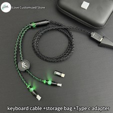Magnetic USB-C Keyboard Cable RGB Light 1-to-2 Coiled Aviator Cable 8K picture