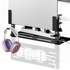 Desk Side Storage, Laptop Holder No Drill Clamp On Organizer Adjustable Laptop  picture