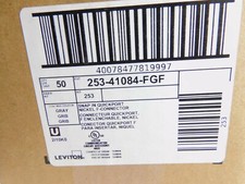 F-Type Coax Adapter Nickel 41084-FGF Leviton QuickPort -- Gray -- QUANTITY OF 50 picture