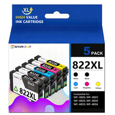 822XL High Capacity Ink 5 Combo Pack Compatible for Epson Workforce Pro Printers picture