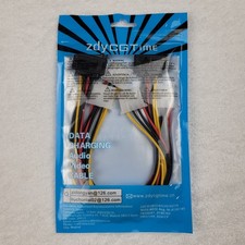 SATA 15pin to Dual 4pin Molex Power Cord Cable 30cm IDE HDD DVD 2Pack zdyCGTime picture