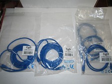 5 C2G CAT5E SNAGLESS BLUE CABLES - (2) 3 FT & (2) 14 FT IN LENGTH - TUB QQ picture