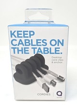 Quirky Cordies Desktop Cord Clips Cable Organizer Holder Gray COR-2-GRY New picture