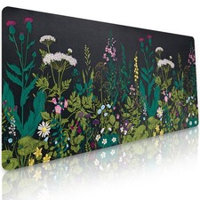 Bloss Green Desk Mat, Leather Desk Pad, Oil Painting Like Large Mouse Pad, De... picture