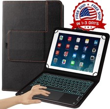 Funda con teclado, funda de piel tipo folio, multifuncional, color negro NEW US picture
