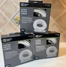 3-Pack Commercial Electric Cat 6A Ethernet Cable 50ft White 10Gbps UTP picture