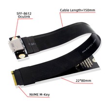 CY Oculink SFF-8612 to PCI-E4.0 NVME M2 M-Key Host Ribbon Flex Extension Adapter picture