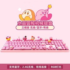 Kirby's Dream Land mechanical Keyboard Round 108 Keycap USB Bluetooth Keyboard picture