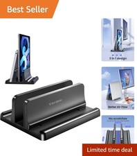 Elegant Black Adjustable Laptop Holder - Perfect for Mac, HP, Dell up to 17.3