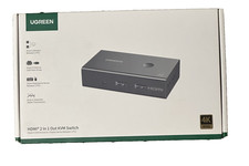 UGREEN 15166 HDMI KVM Switch 2 In 1 Out 4K@60Hz 2 PCs 1 Monitor New Sealed picture