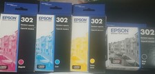 Epson 302 Standard Capacity Ink Cartridges Black/Magenta/Cyan/Yellow 4 Pack Lot picture