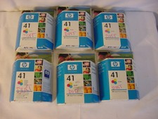 (6) NEW SEALED GENUINE HP 41 TRI COLOR  picture