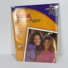 KODAK Picture Paper For Inkjet Printers Soft Gloss 25 Sheets 8.5 x11 Brand New picture