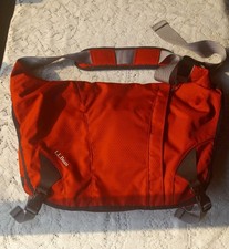 L.L.Bean Solid Nylon Shoulder/Messenger Bag laptop Padded Strap Red Black Gray picture
