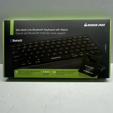 IOGEAR GKB632B Slim Multi-Link Bluetooth Keyboard w/ Stand, Black English QWERTY picture