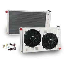 3 Row Cooling Radiator Fan Shroud Set for 1978-1987 3-Core Radiator Fans Set picture