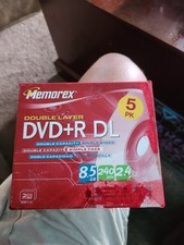 1 (1 out of 5pk) MEMOREX DVD+R DL, 8.5GB, 2.4X, 240 Min. Single Sided. New picture
