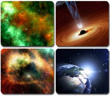 Galaxy Nebula Outer Space Stars Black Hole Earth Sun ~ Mouse Pad / PC Mousepad ~ picture