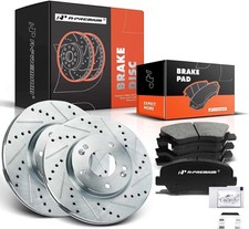  11.02 inch (280mm) Disc Brake Rotors + Ceramic Pads Front Drilled and Slotted picture