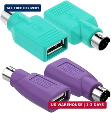 4 Pcs PS/2 to USB A Adapter Male to Female Keyboard Adapter 2 Colors USB Female picture