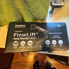 HUANUO FlowLift Desk Mount Monitor Arm 13-32in Single VESA 75/100 Black picture