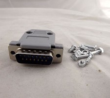 10pcs DB15 Male Plug 15 Pin 2 Rows D-Sub Connector Plastic Hood Cover Backshell picture