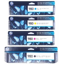 Set 4 Genuine Factory Sealed HP 980 Blk Cyn Mag Yel Inks NEW GEN 2018-2020 picture