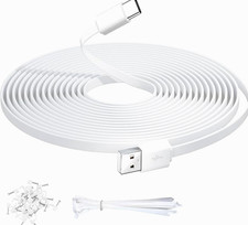 10FT/3M Flat Power Extension Cable for USB C Enabled Home Security Cameras or Ot picture