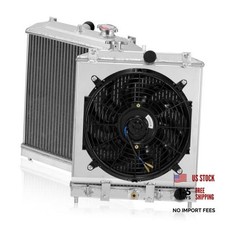 3-Row 52mm Aluminum Radiator with Fan for Chevy C/K, AD-RA+FS-HC92-42-AT-2 picture