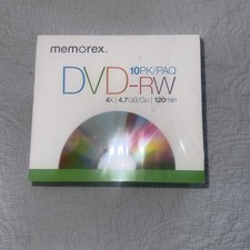 Memorex 10 PK/PAQ DVD+RW 4X 4.7 GB 120 min in Slim Clear Case picture