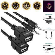 Durable USB to Aux Audio Adapter - 3.5mm to USB for Enhanced Car Audio - 2PCS picture