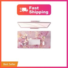 QiyI Large Mouse Pad Pink Gold Marble 31.5x15.7 picture