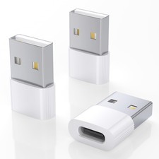 3 Pack USB C Female to USB A Male Adapter White picture