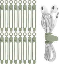 Silicone Cable Ties, Cord Organizer Cable Management(16Pcs-Green) picture