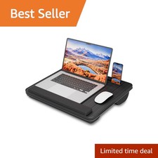 HETTHI Laptop Lap Desk with Cushion, Black, Medium 15.55x12.79 in picture