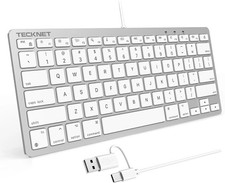 TECKNET Wired Keyboard for MacOS Devices with Dual Interface, Slim Mac Keyboard, picture