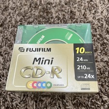 NEW SEALED Fugi Film FujiFilm Mini CD-R 10 Color Discs 24 min 210 MB up to 24X picture