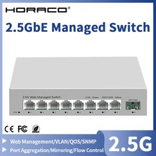 HORACO 8-Port 2.5GbE Managed Switch 10G SFP+ Uplink Fanless Network Hub picture