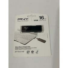 PNY Attache 16GB USB 2.0 Flash Drive Black P-FD16GATT03-GE Thumb Drive New picture